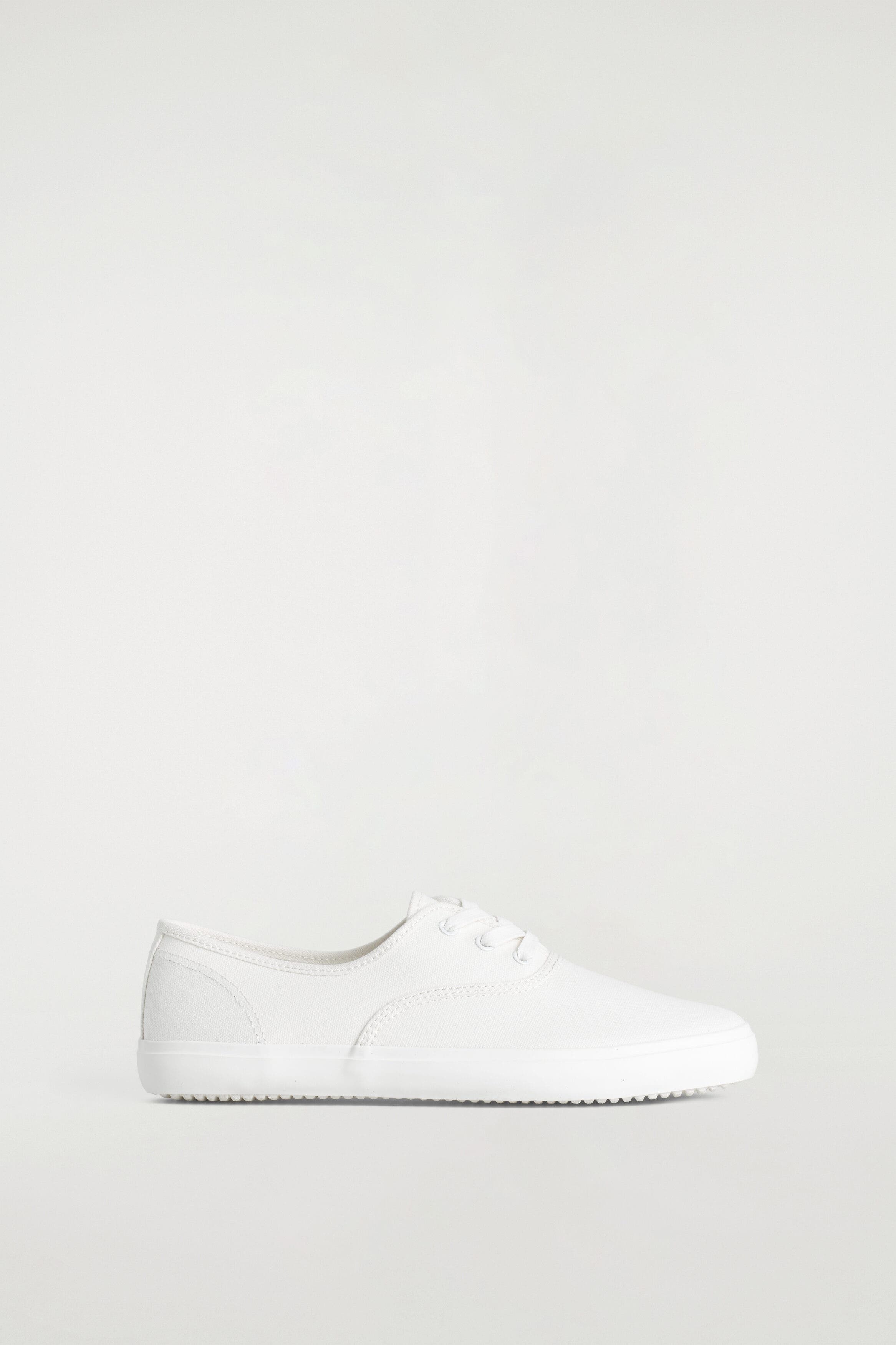 COS Canvas Plimsoll Trainers, Main, color, White