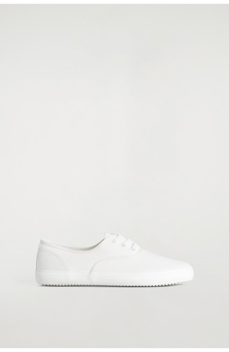COS Canvas Plimsoll Trainers, Main, color, White