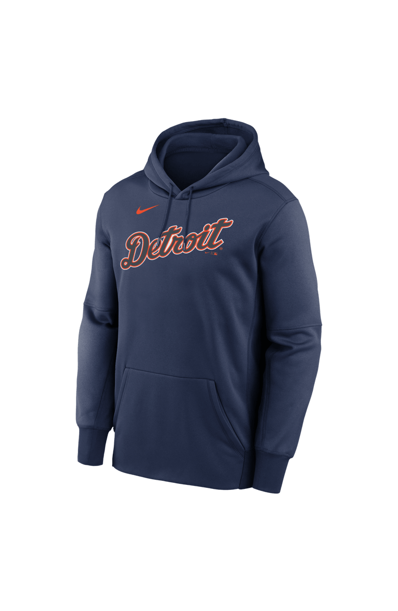 Nike Men's Nike Navy Detroit Tigers Primary Wordmark Therma Hoodie, Alternate, color, Navy