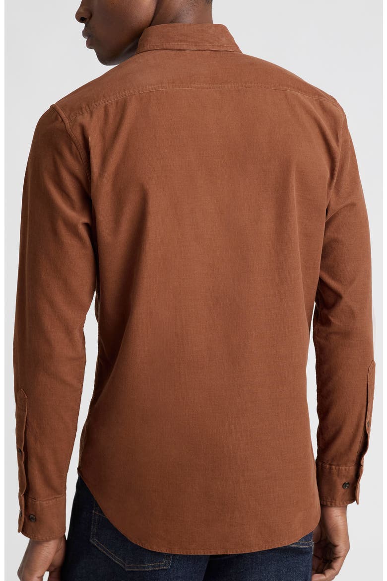 Cotton Corduroy Button-Down Shirt, Alternate, color, TORTOISE SHELL - 19-1241 TCX