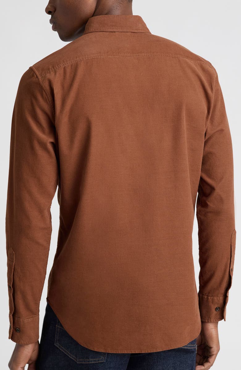 Bonobos Cotton Corduroy Button-Down Shirt, Alternate, color, Tortoise Shell - 19-1241 Tcx