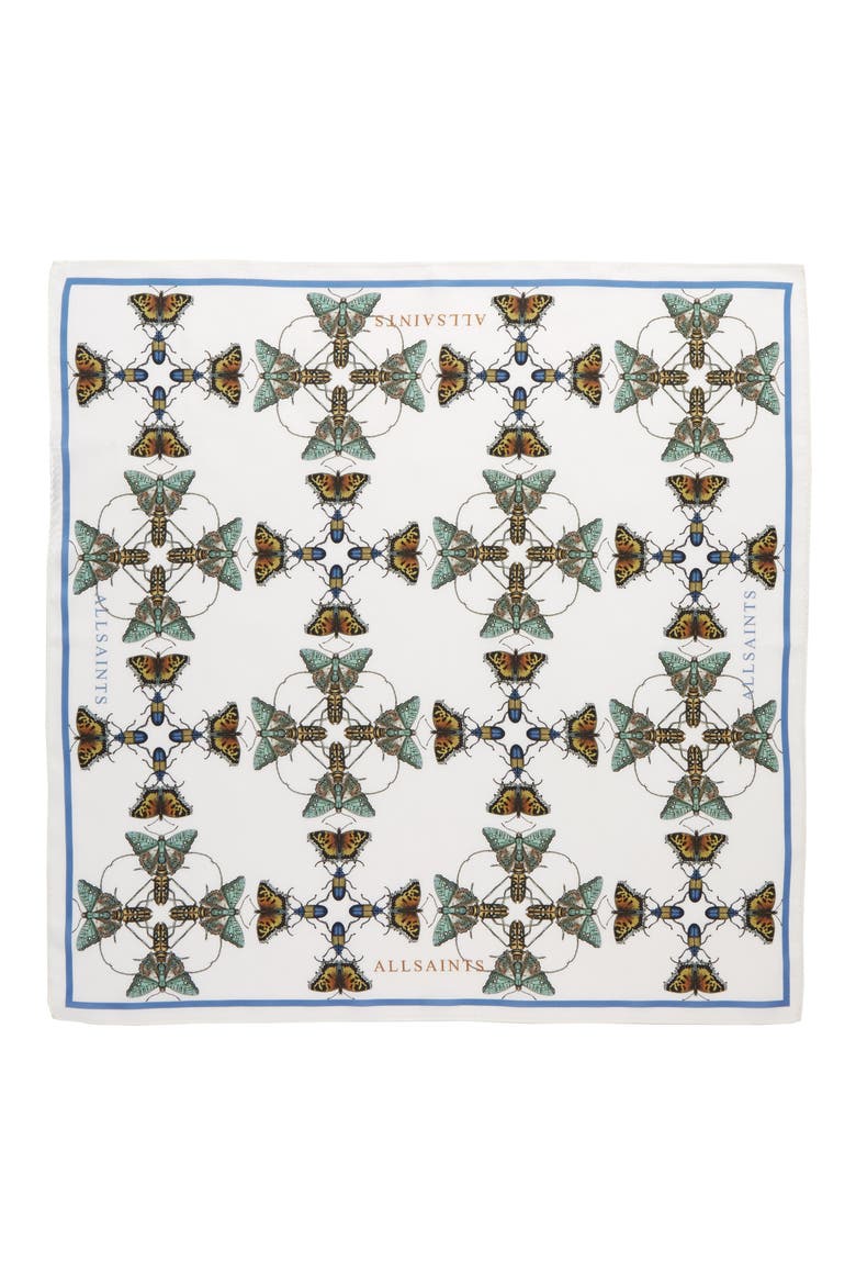 Paradise Insect Print Silk Bandana, Alternate, color, MULTI