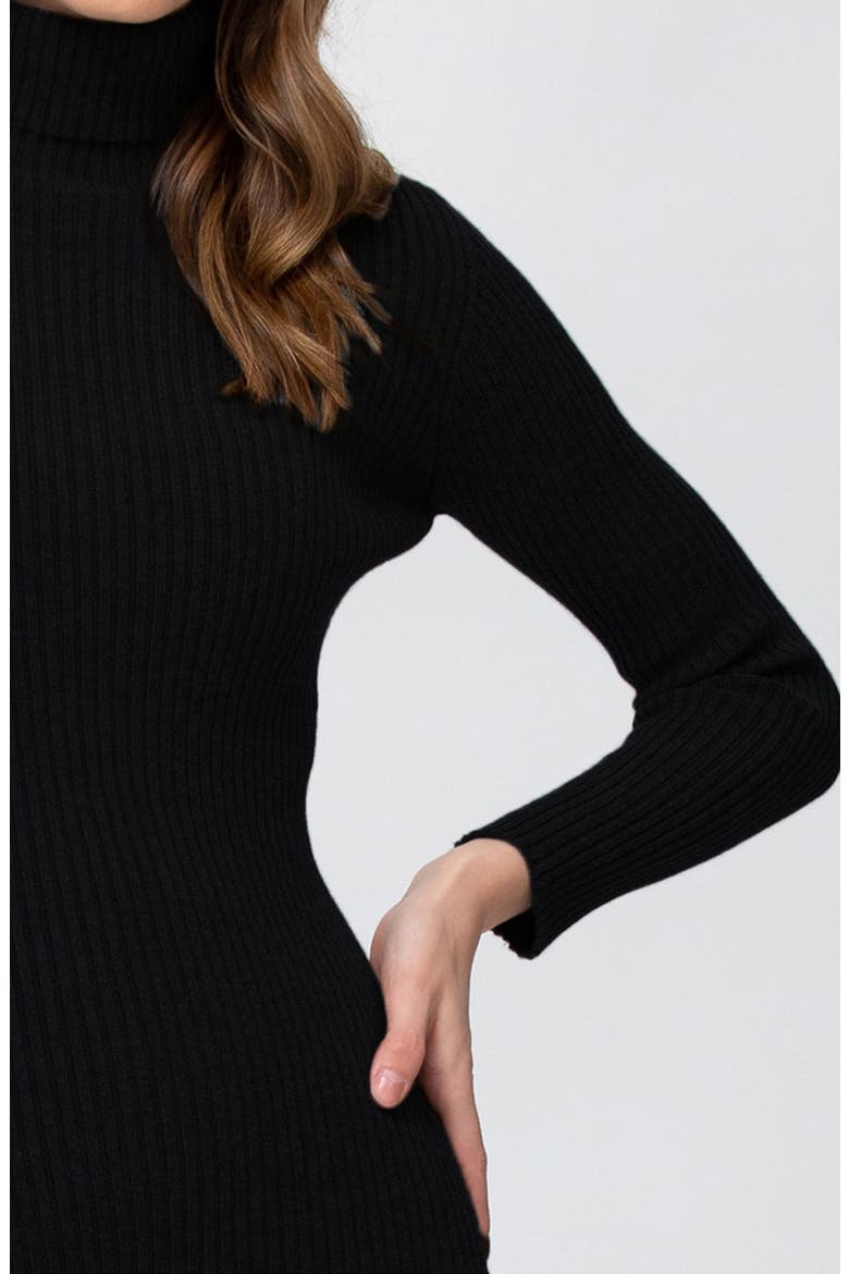 Turtleneck Long Sleeve Rib Maternity Sweater Dress, Alternate, color, BLACK