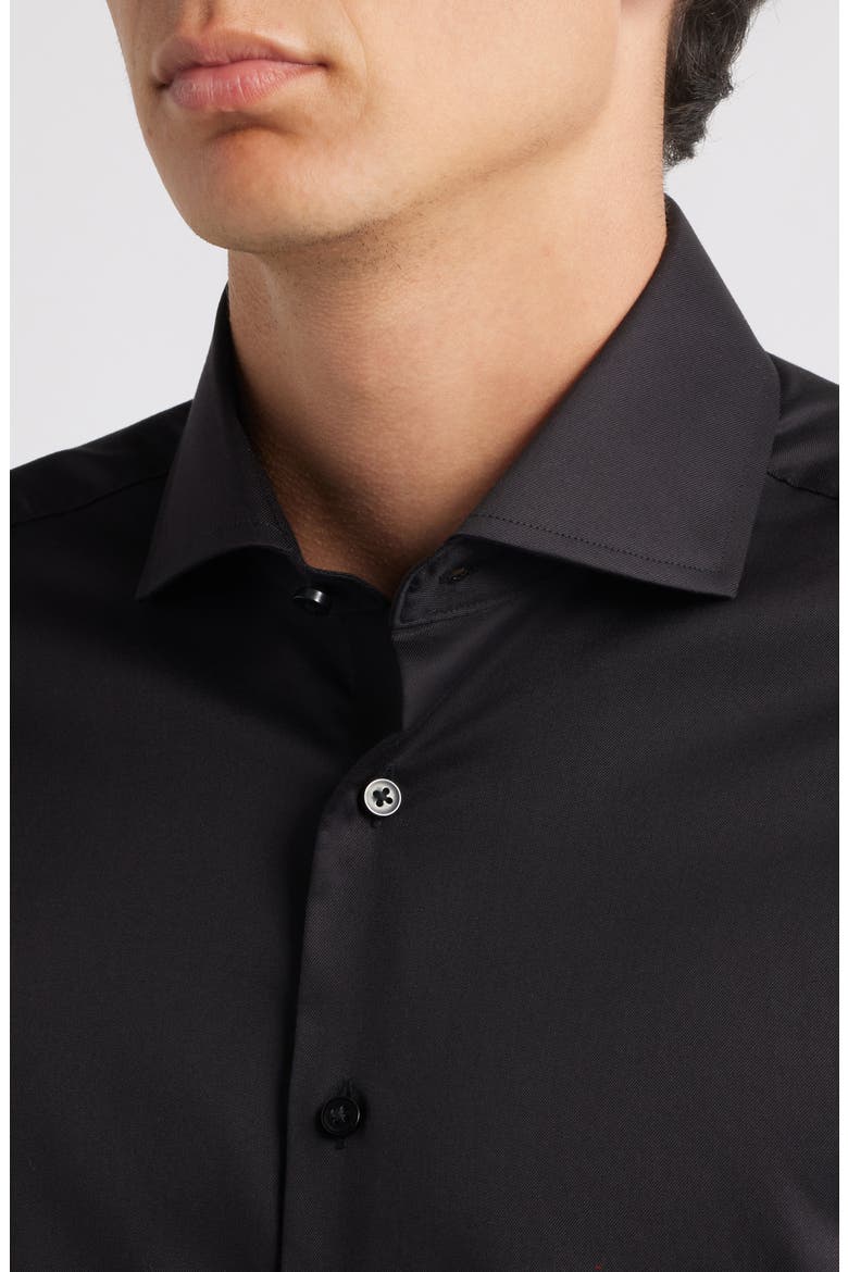Luxury Slim Fit Non-Iron Dress Shirt, Alternate, color, BLACK