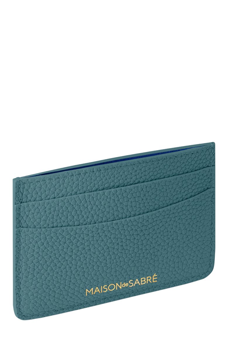 MAISON de SABRÉ Leather Card Holder, Alternate, color, Bondi Blue