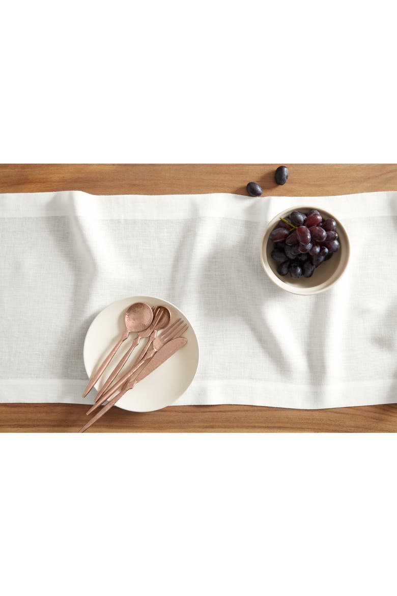 Linen Table Runner - Sonoma, Alternate, color, White