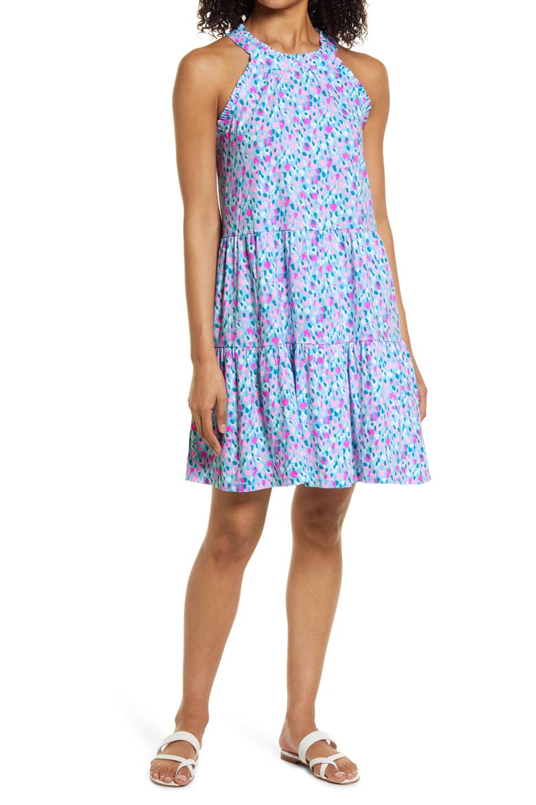 Jerrica Dot Print Sleeveless Dress, Main, color, MULTI HOTTIE DOTTIE