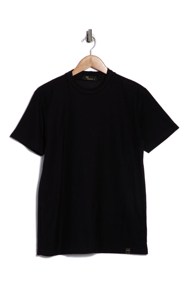 Textured Crew T-Shirt, Alternate, color, BLACK