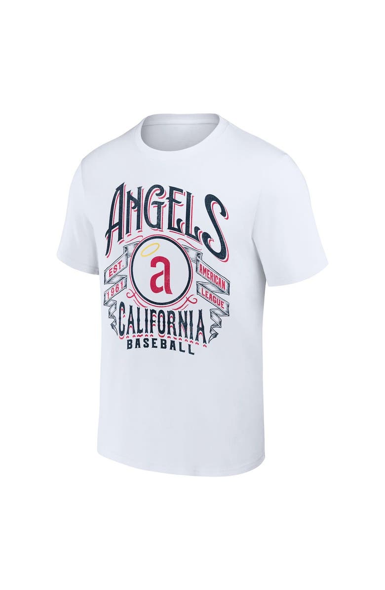 Darius Rucker Collection by Fanatics Men's Darius Rucker Collection by Fanatics White California Angels Cooperstown Collection Distressed Rock T-Shirt, Alternate, color, White