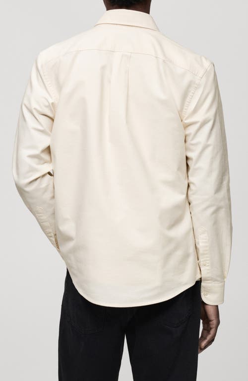 Mango Cotton Oxford Button-down Shirt In White