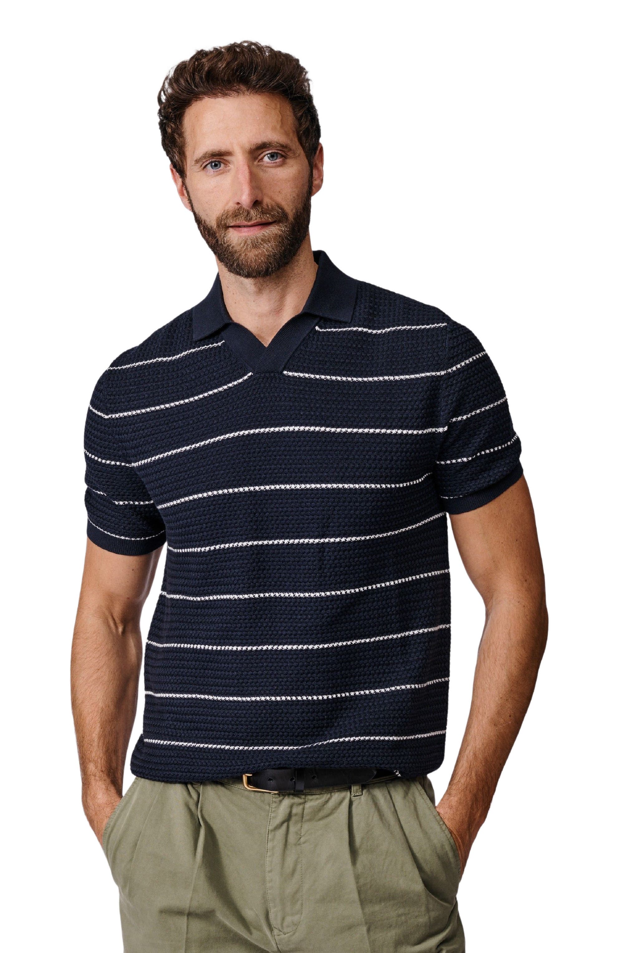 selected Navy/Ecru Stripe