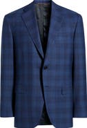 Canali Siena Regular Fit Blue Plaid Wool Sport Coat