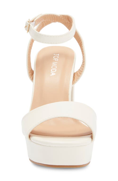 Top Guy Shoes Jane Platform Sandal In Ivory Pu