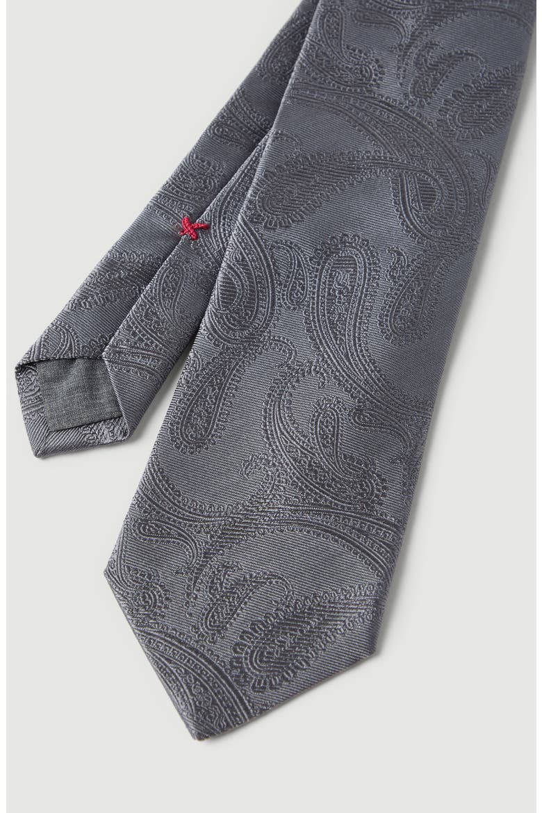 Paisley silk tie, Alternate, color, Dark Grey