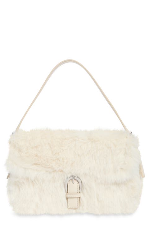 Faux Fur Buckle Shoulder Bag