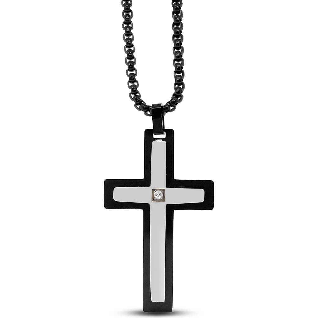 Anna Zuckerman Ebon Cross Necklace In Silver