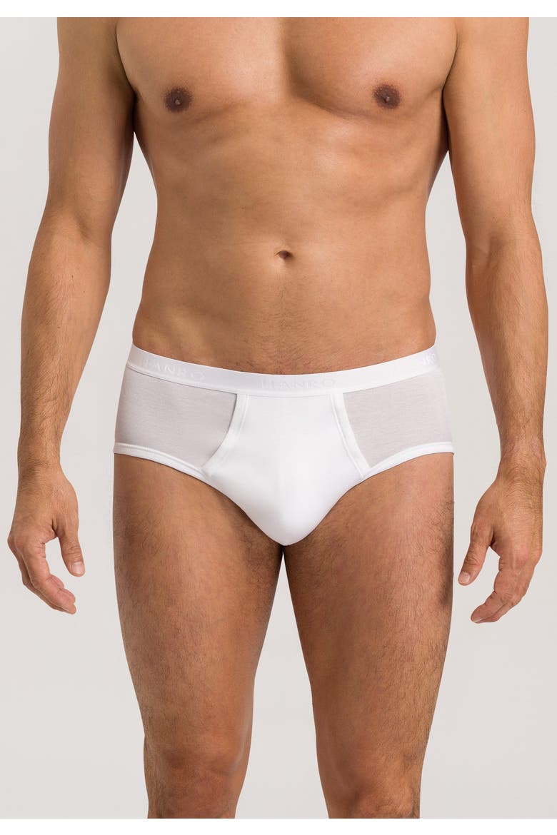 Cotton Pure Cotton Brief With Fly, Alternate, color, White