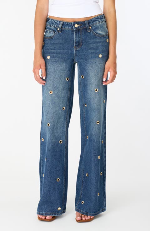 Lyndz Low Rise Wide Leg Jeans