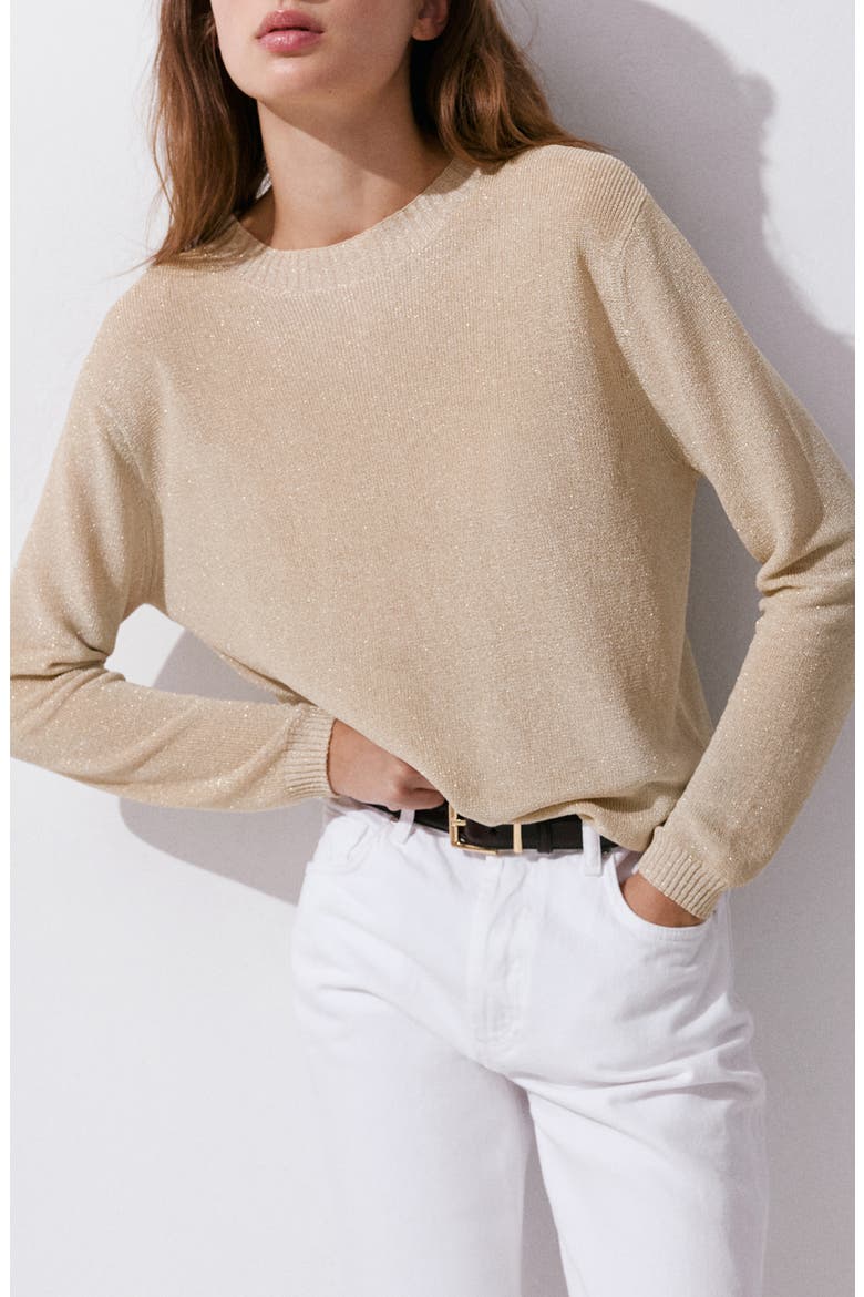 Metallic Sweater, Alternate, color, GOLD