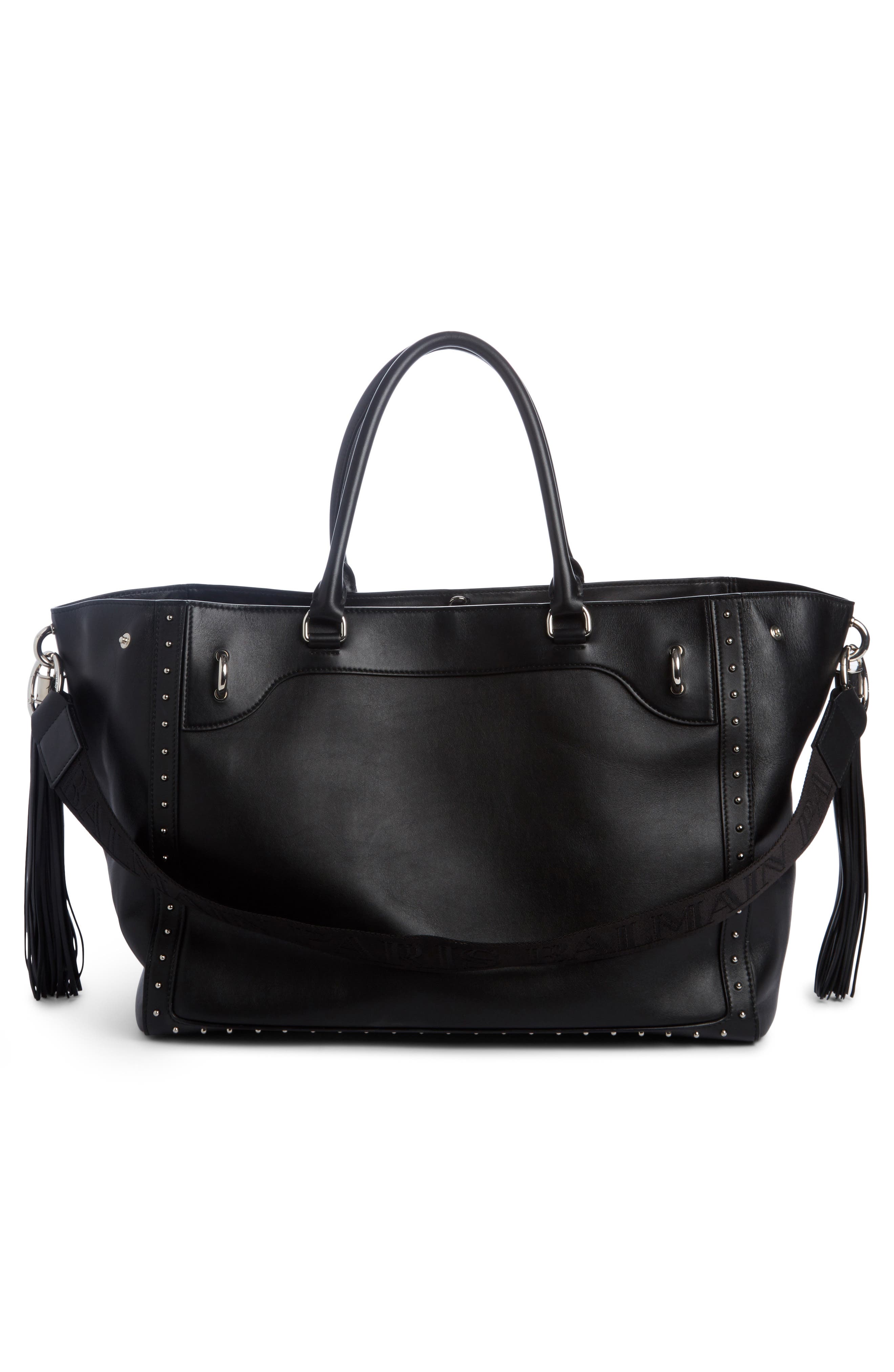 Balmain Renaissance Leather Tote, Alternate, color, 