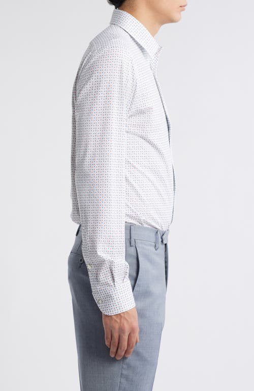 Zanella Dots Knit Cotton Blend Dress Shirt In Tan