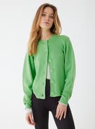 Majestic Filatures Compact Merino Mini Rib Long Sleeve Crewneck Cardigan