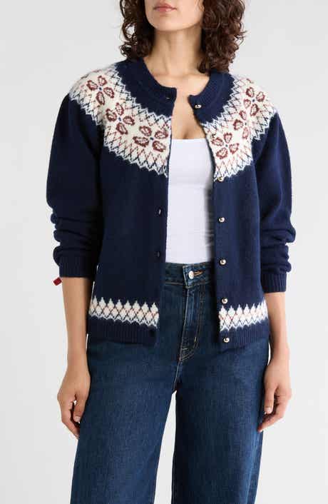 Fair Isle Button Front Cardigan