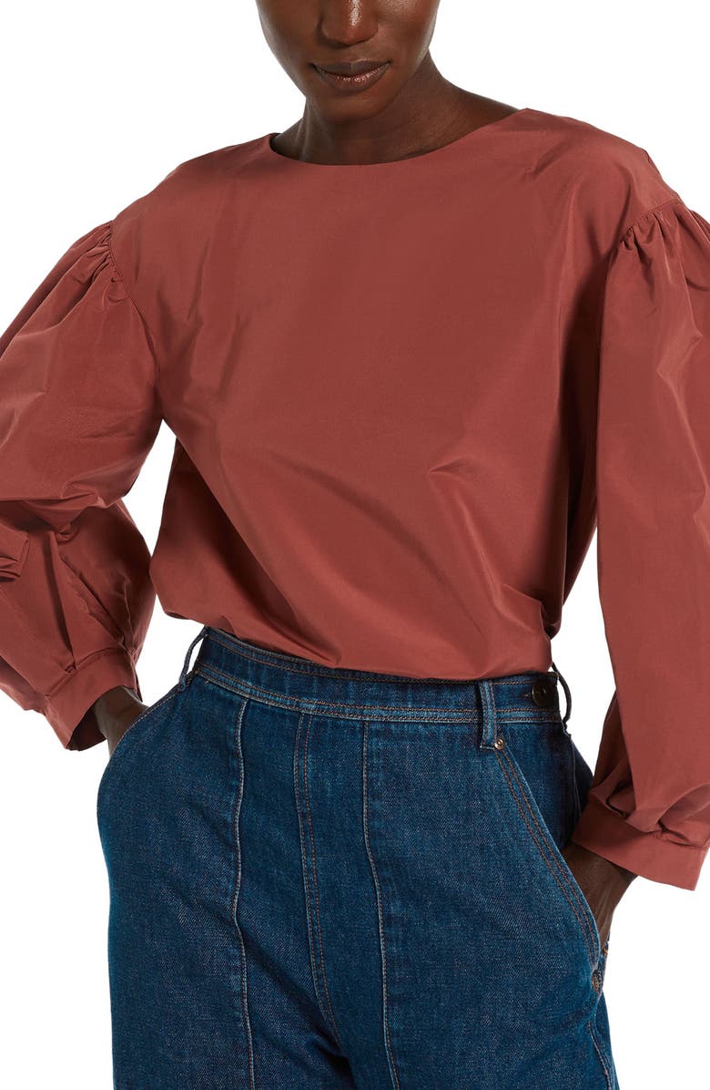 Weekend Max Mara Zeus Volume Sleeve Button Back Top, Main, color,