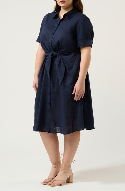 ESTELLE ESTELLE ESTHER TIE WAIST SHIRTDRESS