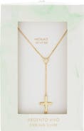 ARGENTO VIVO Pavé Circle Cross Lariat Necklace