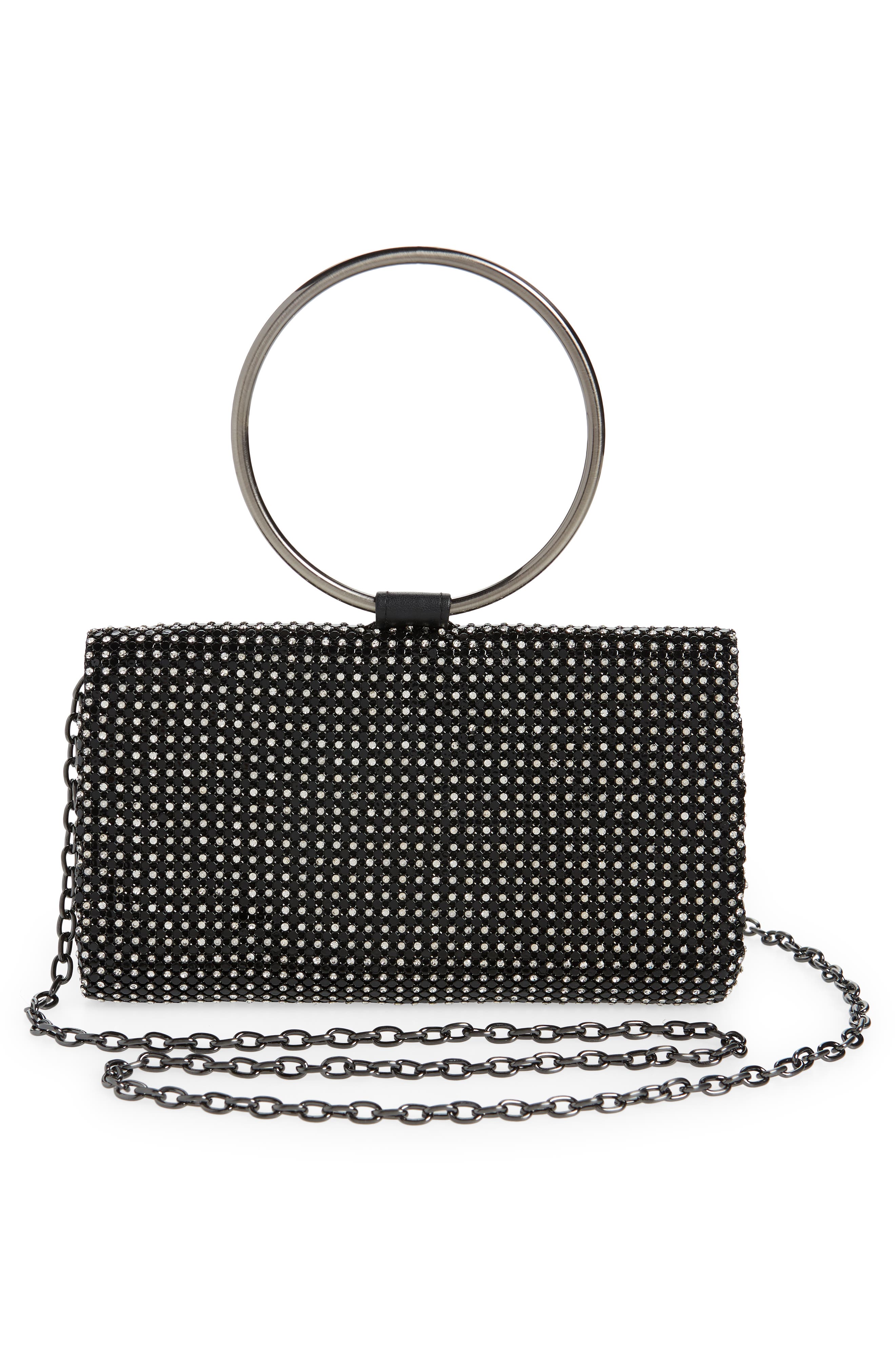 Whiting & Davis Aurelia Crystal Mesh Convertible Clutch, Alternate, color, 