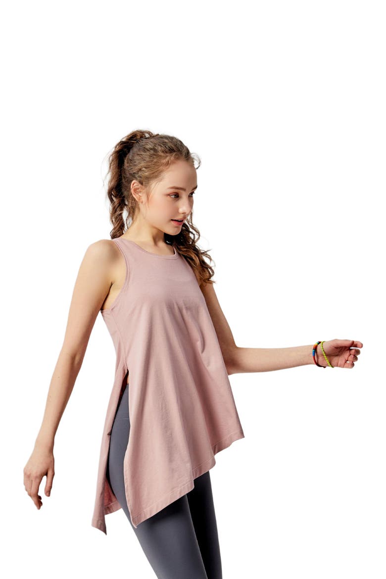 Sidekick Long Tie Tank, Alternate, color, Mauve Pink