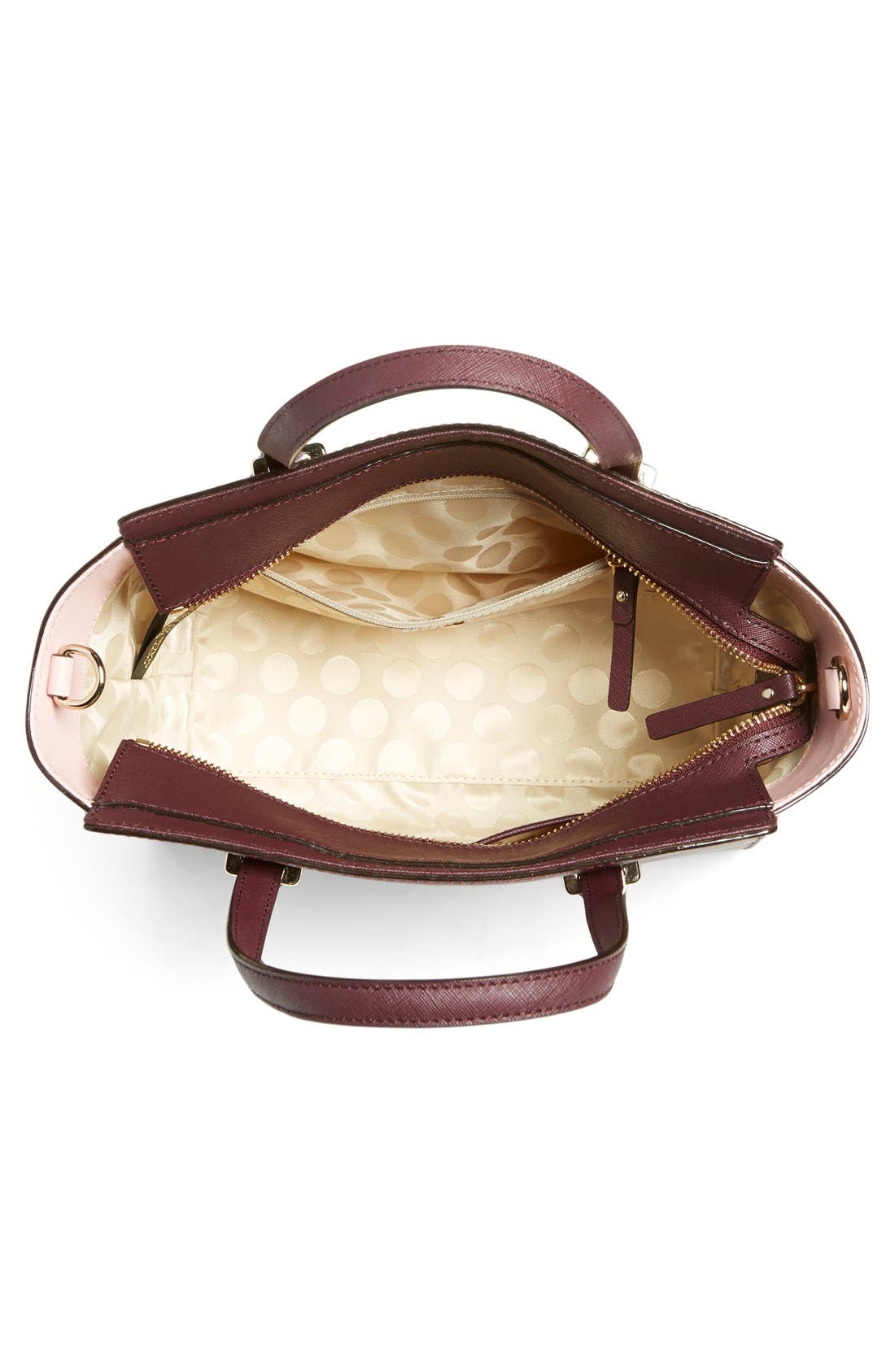 'cedar street - small hayden' leather satchel, Alternate, color, MULLED WINE/ ROSE JADE