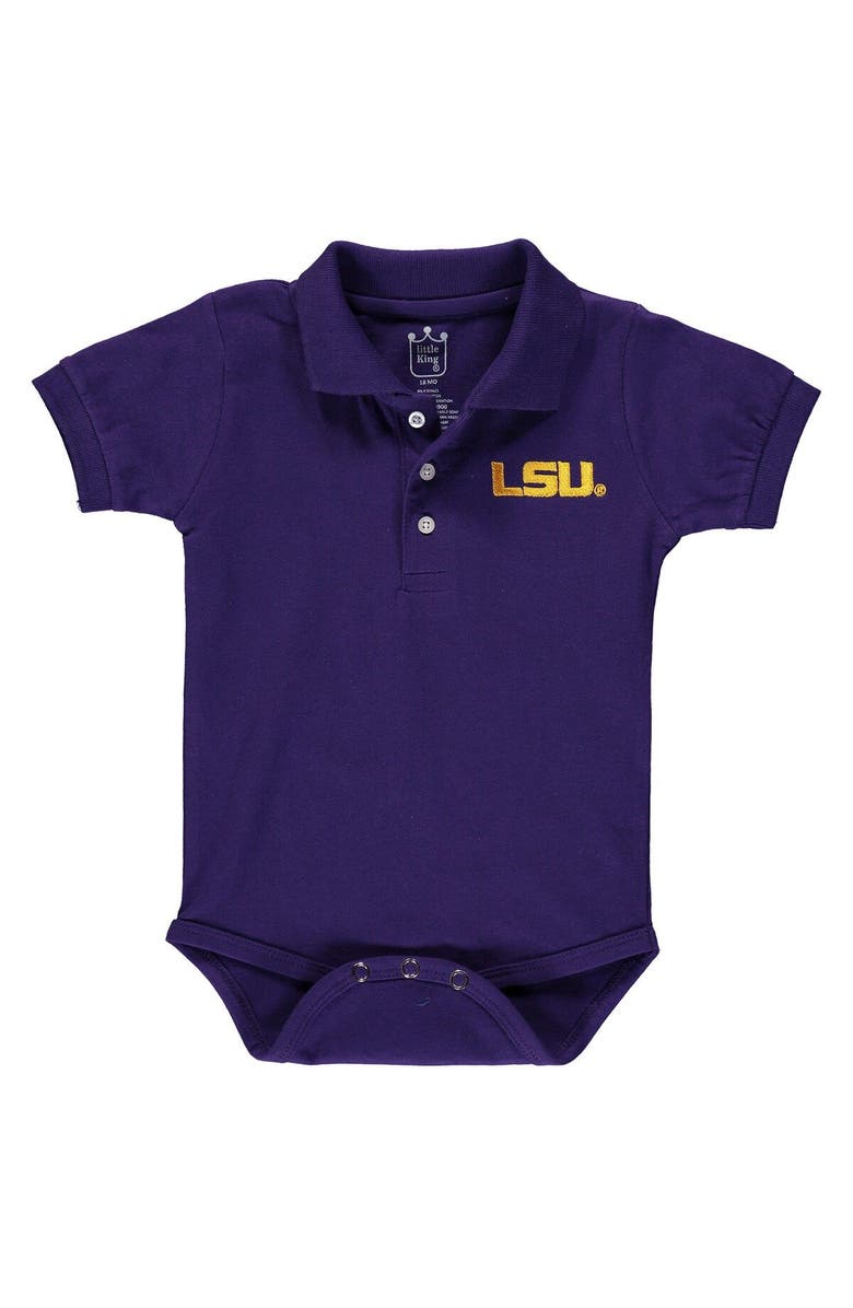 LITTLE KING Infant Purple LSU Tigers Polo Bodysuit, Main, color, Purple