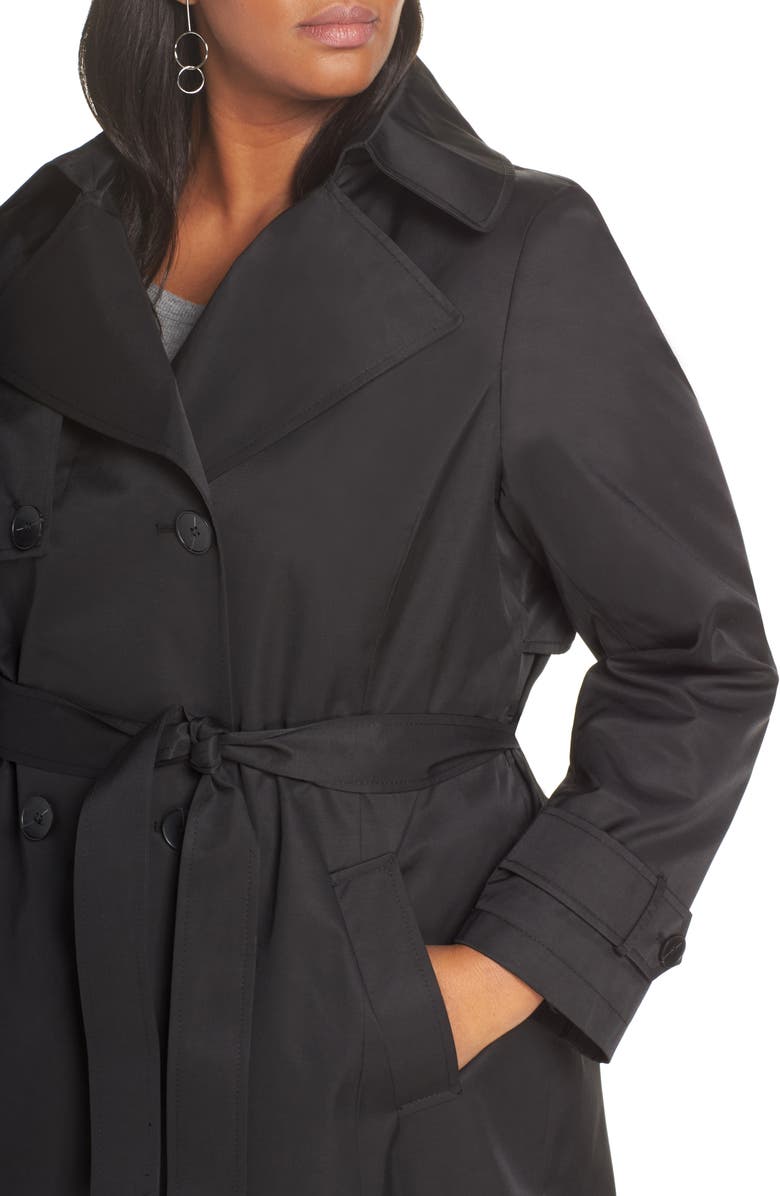 Halogen<sup>®</sup> Double Breasted Hooded Trench Coat, Alternate, color, 