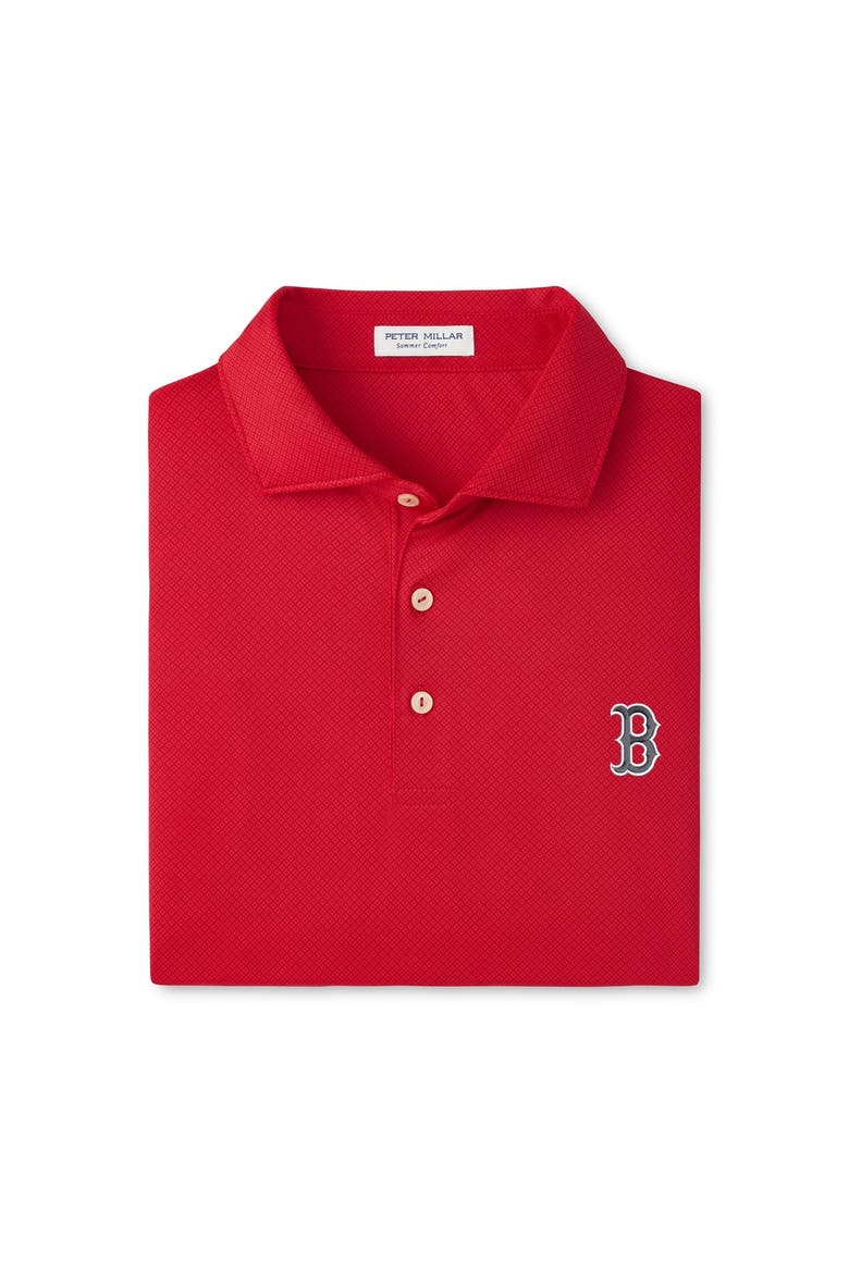 Men's Peter Millar Red Boston Red Sox Hugo Performance Jersey Polo, Main, color, Red