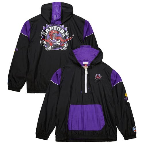 Mitchell & Ness Unisex   Black Toronto Raptors Hardwood Classics Team Og 3.0 Anorak Half-zip Windbrea In Black