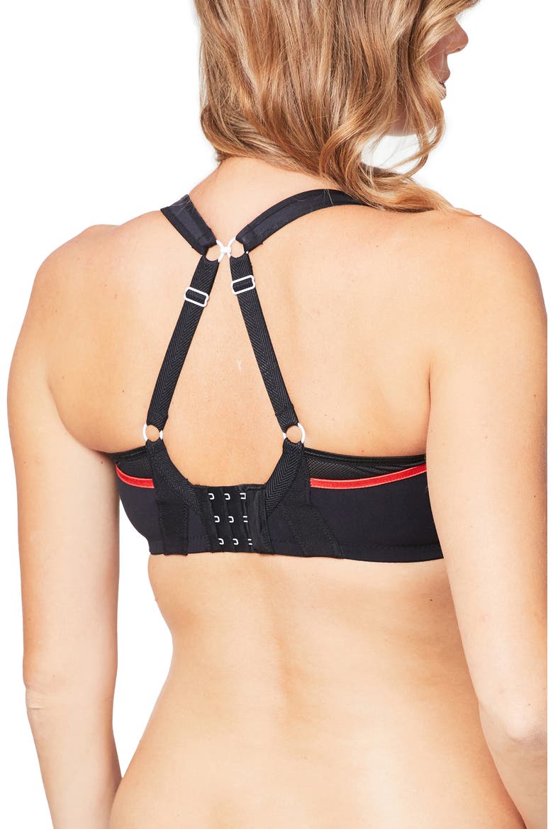 Orange Zest Contour Underwire Nursing Sports Bra, Alternate, color, BLACK