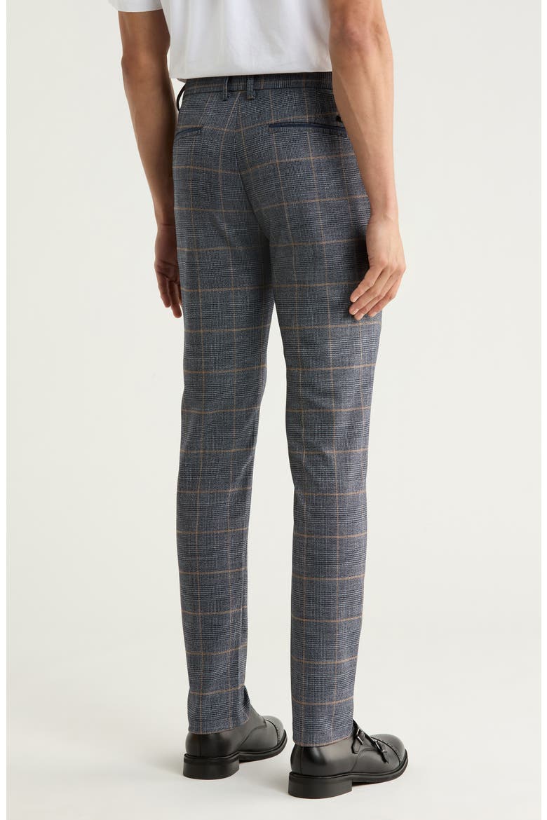 Plaid Straight Leg Trousers, Alternate, color, NAVY