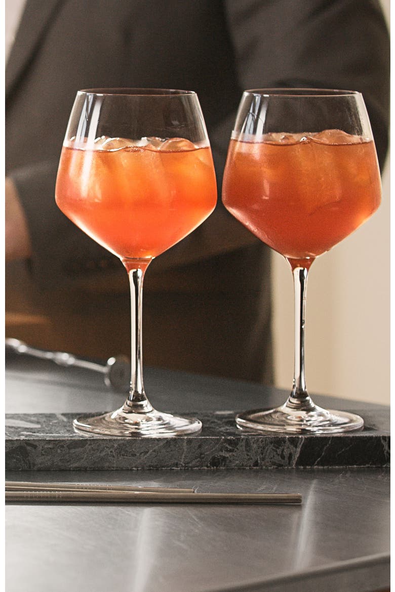 Perfection 6-Piece Burgundy Glass Set, Alternate, color, Clear