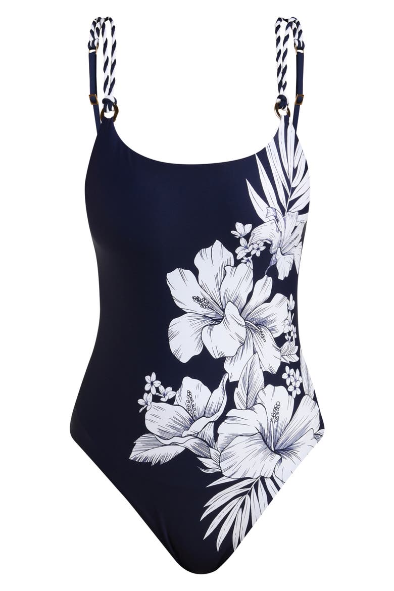 Mariner One-Piece Swimsuit, Alternate, color, INDIGO