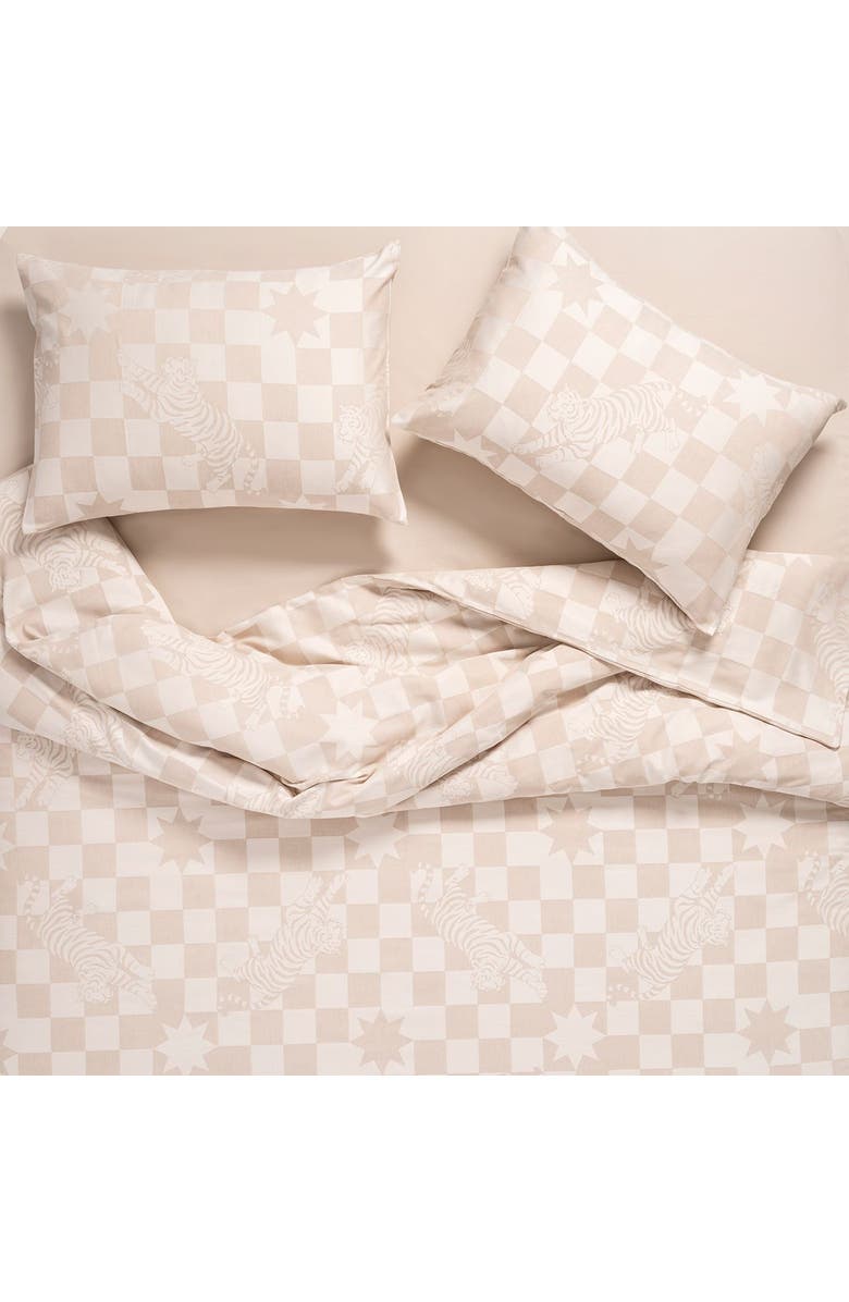 Zsa Zsa Zsu Costa Jacquard King Size 100% Cotton Duvet Cover Full Set 94X87 In Natural, Alternate, color, Beige