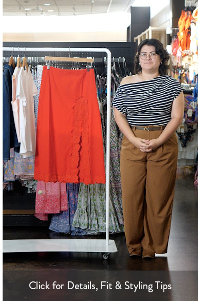 Floral Embroidered Cotton Midi Skirt video