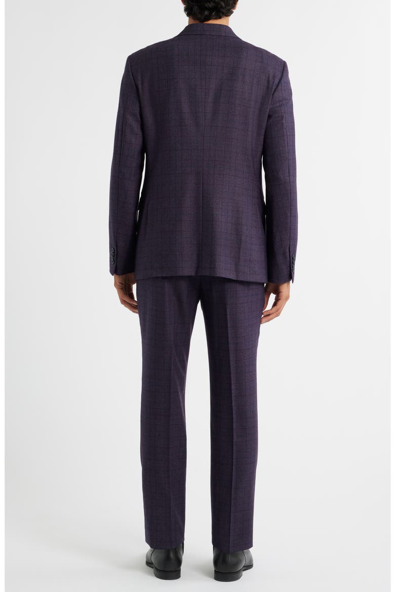 Bleeker Purple Glen Check Stretch Wool Suit, Alternate, color, PURPLE