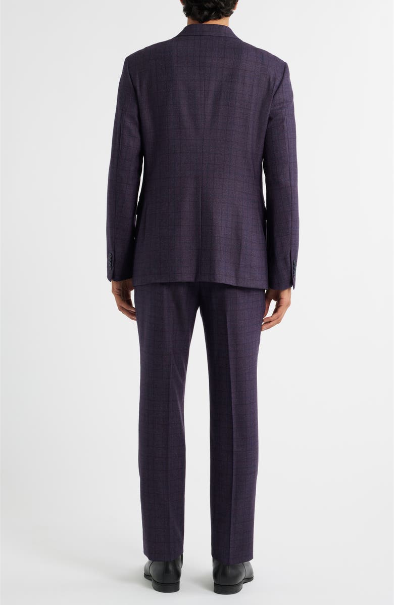 John Varvatos Star USA Bleeker Purple Glen Check Stretch Wool Suit, Alternate, color, Purple