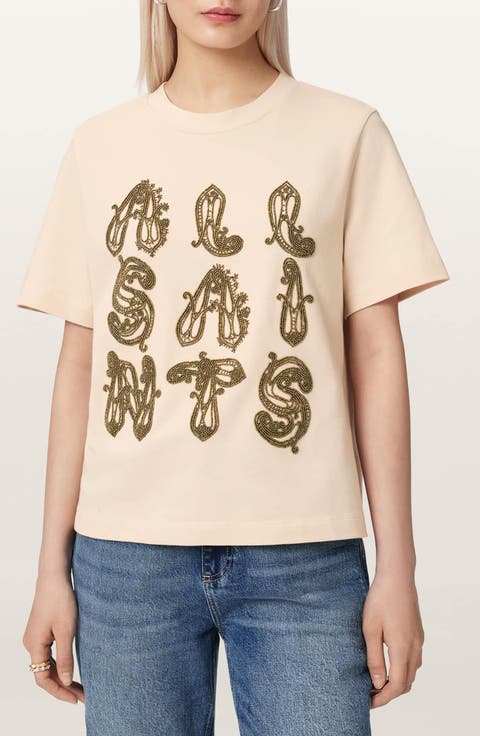 Ella Lisa Beaded Cotton T-Shirt