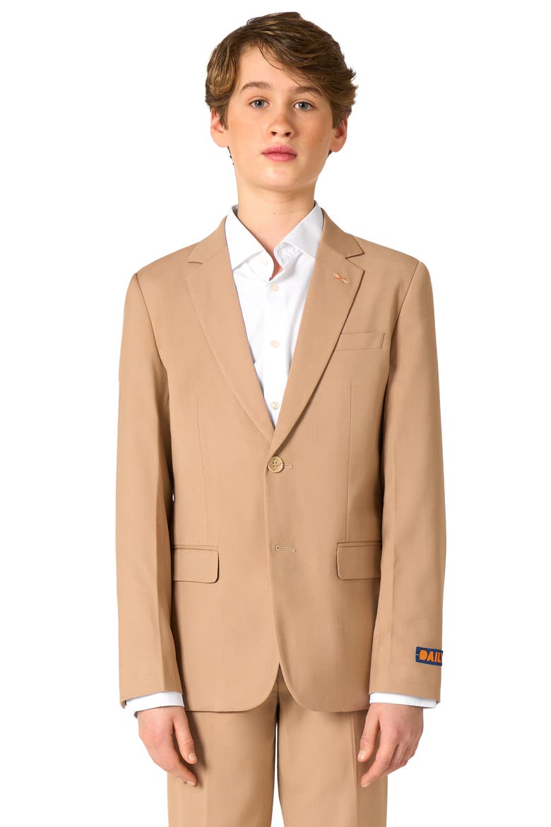 Kids' Daily Dark Sand Stretch Suit, Alternate, color, BEIGE