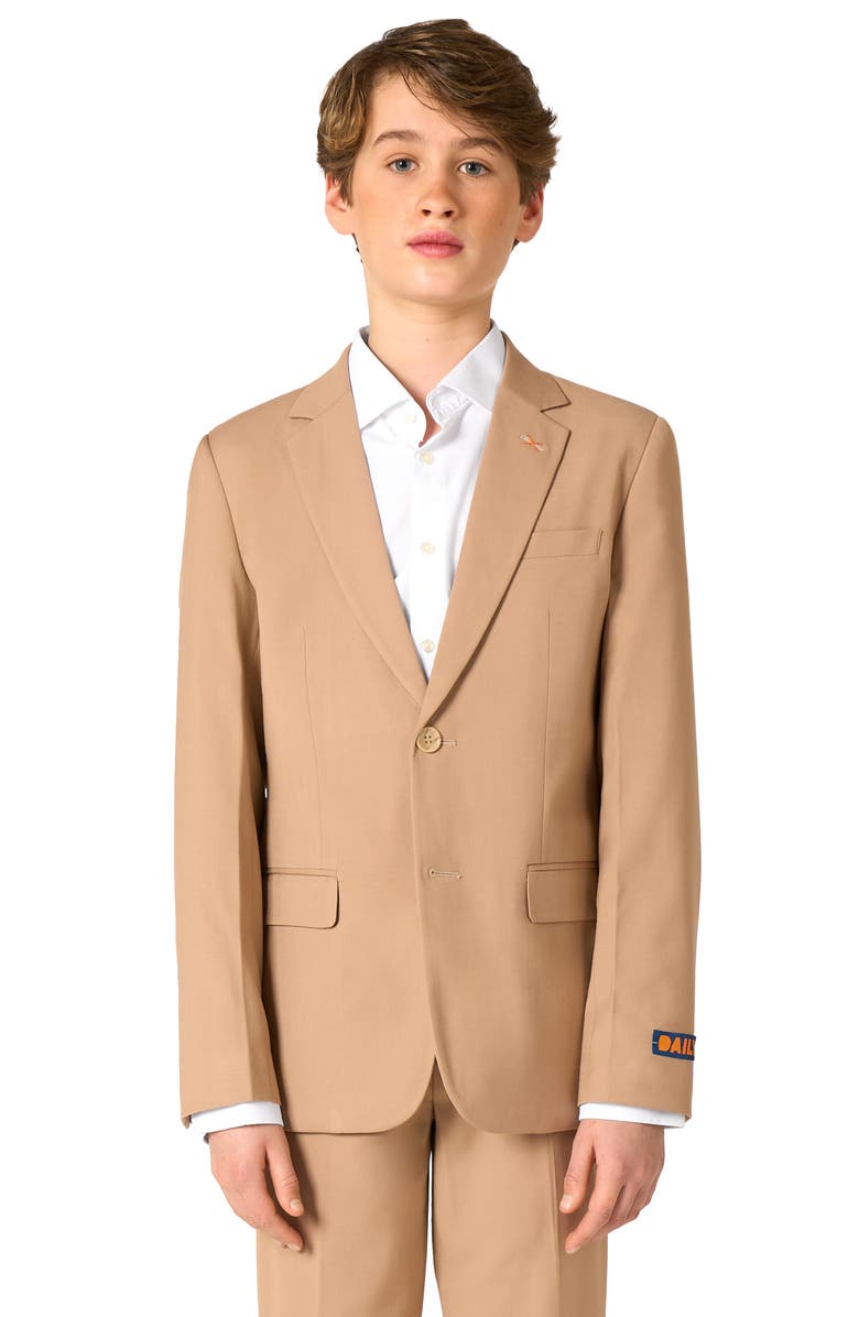 OppoSuits Kids' Daily Dark Sand Stretch Suit, Alternate, color, Beige