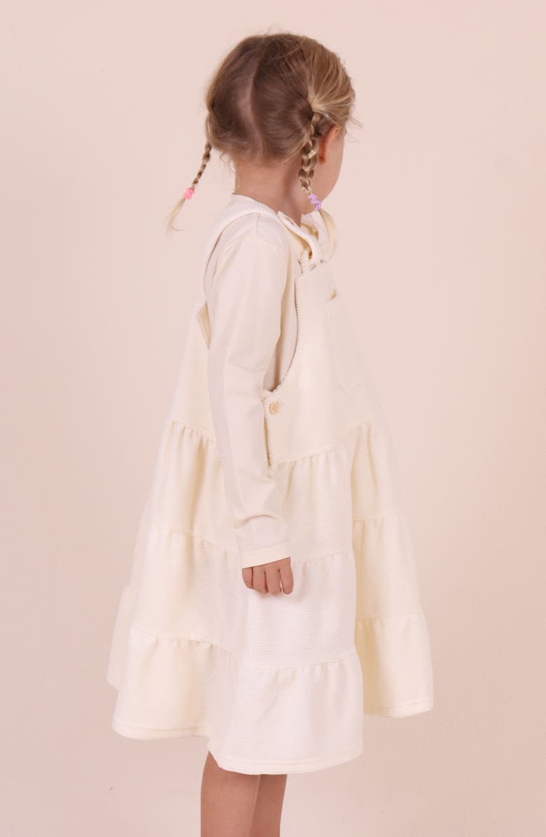 TINY TRIBE Kids' Corduroy Overall Dress, Alternate, color, Cream