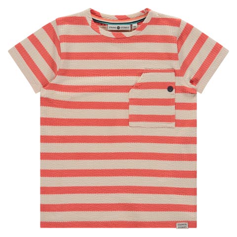 Textured Striped Short Sleeve T-Shirt
